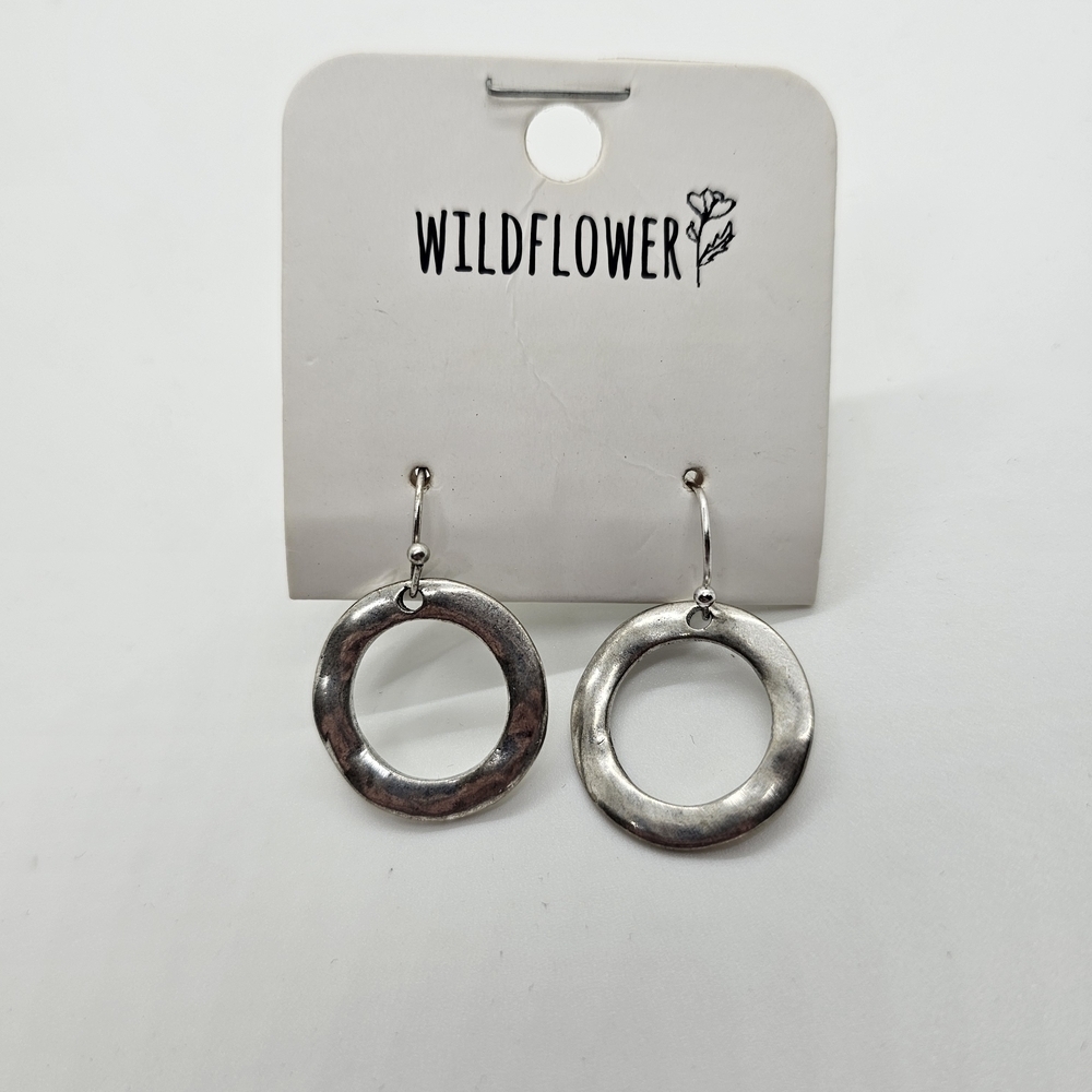 Wildflowers Silver Hoop Earrings Classic and Timeless